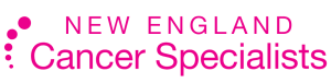 New England Cancer Specialists logo, pink version for Breast Cancer Awareness Month, which is in October.